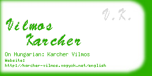 vilmos karcher business card